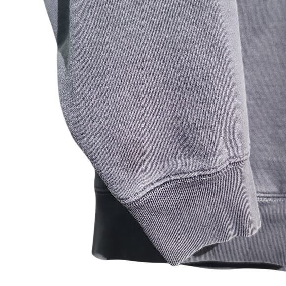 Brandy Melville Christy Oversized Zip Hoodie Gray GUC Stain on Cuff - Picture 3 of 5